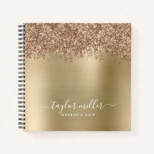 Carnet Elégant rose or parties scintillant maquillage & c