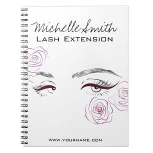 Carnet Elégant rose Roses Floral Aquarelle Beauté Salon