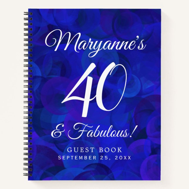 Carnet Elégant Royal Blue 40 et fabuleuse fête d'annivers (Devant)
