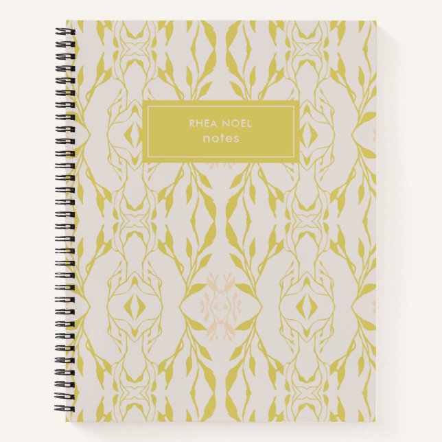 Carnet Elégant Sage Green Botanique Personnalisé (Devant)