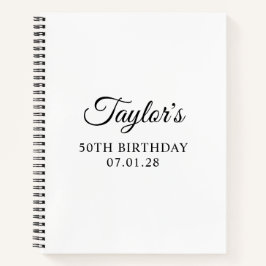 Carnet Élégant Script 50e anniversaire invité