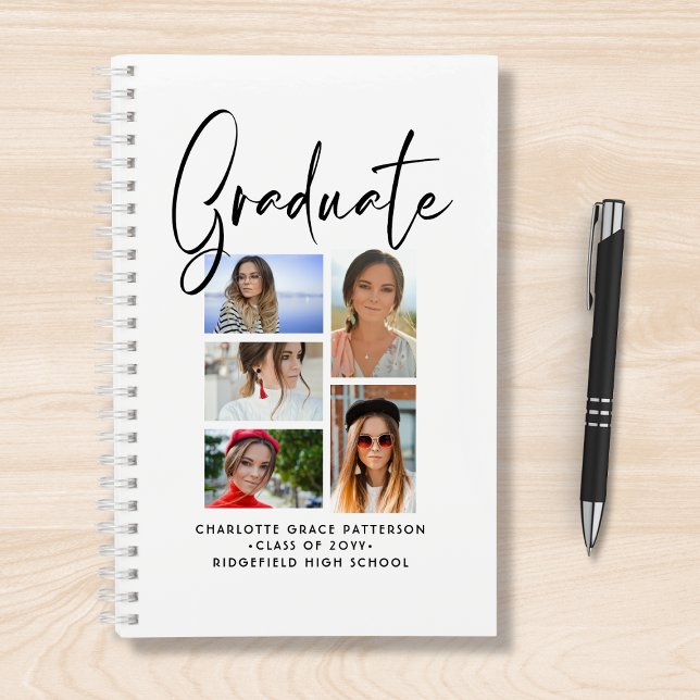 Carnet Élégant Script Multi Photo Graduate (Créateur téléchargé)