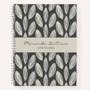Carnet Elégant Sketchbook Motif Feuille tressé