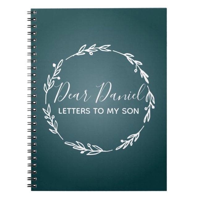 Carnet Elegant Steel Blue Letters to my Son design chic (Devant)