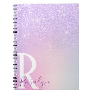 Carnet Elegant stylish girly ombre purple glitter