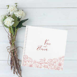 Carnet Elegant Terracotta Floral Wedding Guest Book