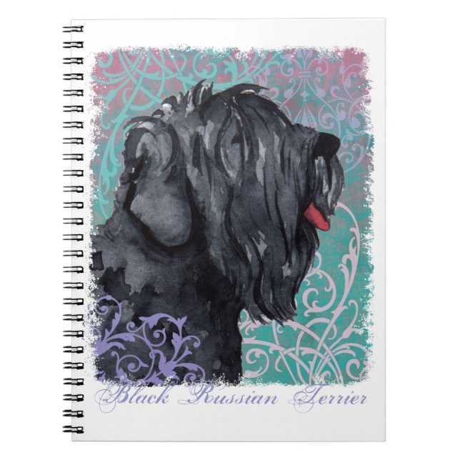 Carnet Elégant Terrier russe noir (Devant)