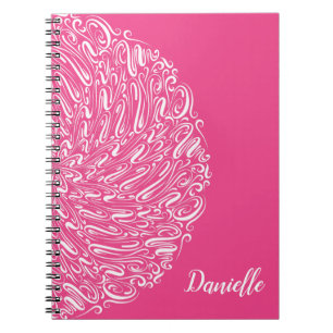Carnet Élégant tourbillon rose chaud Mandala Art Calligra