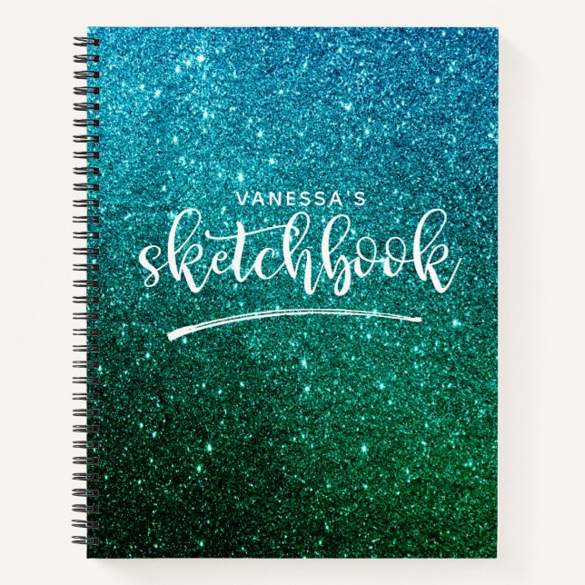 Carnet Elégant Turquoise vert personnalisé (Devant)