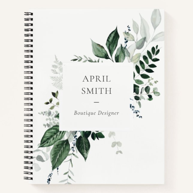 Carnet Élégant vert moderne feuillage Tropical Foliage Fe (Devant)