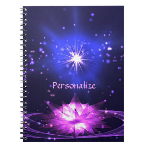 Carnet Elégant Zen Purple Cristal Lotus Flower