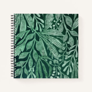 Carnet Elégante aquarelle Botanique Vert Feuille