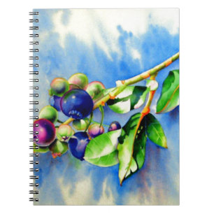 Carnet Elégante aquarelle peinture bleuet