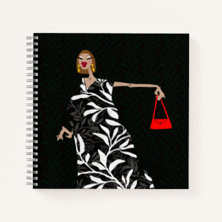 Carnet Élégante Art de Mode Glamour Noir et Blanc