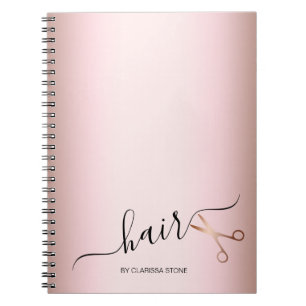 Carnet Elégante coupe-cheveux rose d'or
