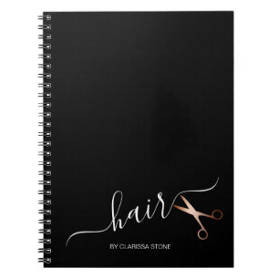 Carnet Elégante coupe-cheveux rose d'or