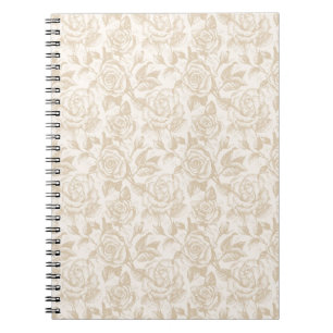 Carnet Élégante crème Rose Floral