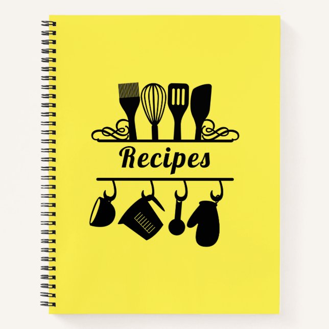 Carnet Elégante Cuisine de cuisson Citron Recettes Jaune (Devant)