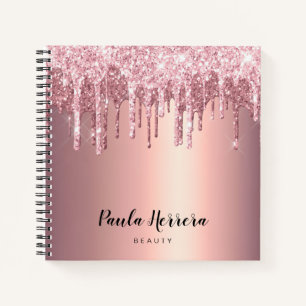 Carnet Elégante élégante rose cuivre gouttes parties s