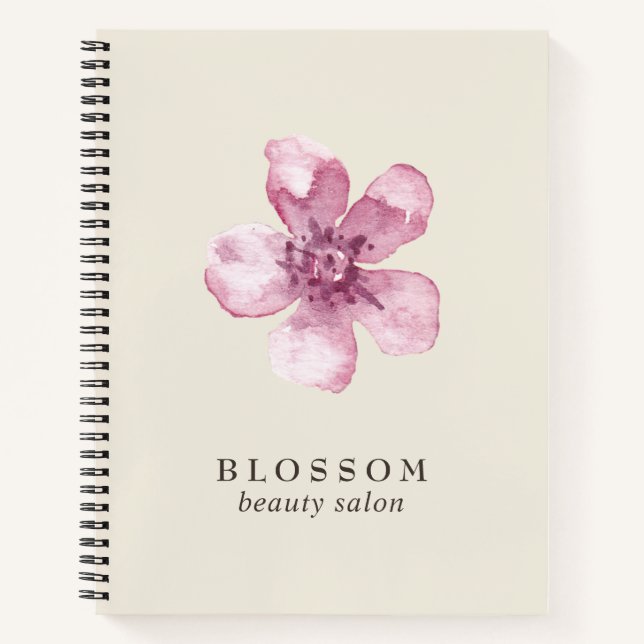 Carnet Élégante entreprise de fleurs de cerisier rose (Devant)