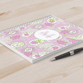 Carnet Élégante fille rose preppy Paisley Imprimer Motif