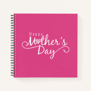 Carnet Élégante joyeuse calligraphie de la fête des mères
