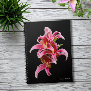 Carnet Élégante Lys orientaux roses