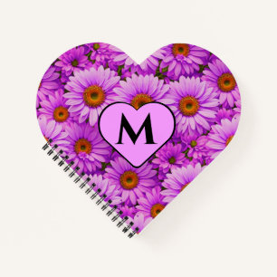 Carnet Élégante marguerite florale magenta rose foncé