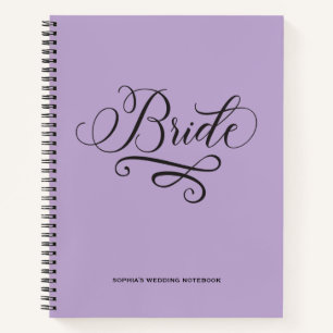 Carnet Élégante mariée de calligraphie violette moderne