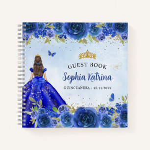Carnet Elégante Marine Blue Gold Parties scintillant Flor