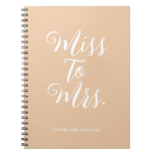 Carnet Élégante Miss to Mrs Planificateur de Mariage Chic