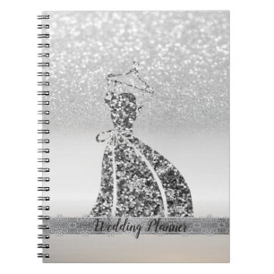 Carnet Elégante Parties scintillant Argent Bokeh, Robe, D