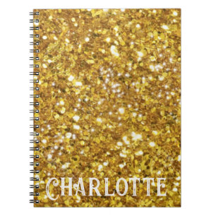 Carnet Elégante parties scintillant dorée personnalisatio