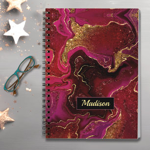 Carnet Elégante parties scintillant en marbre noir faux o
