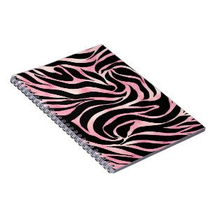 Carnet Elégante Parties scintillant Rose or Zebra Black P