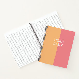 Carnet Elégante Pêche et colorbloc orange
