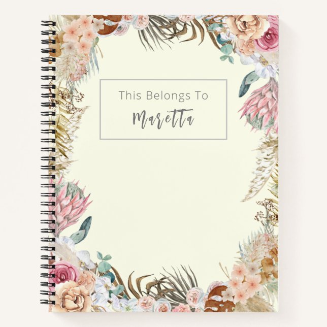 Carnet Élégante rose rose (Devant)