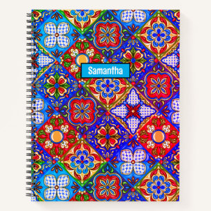 Carnet Elégante talavera mexicaine carrelage bleu violet