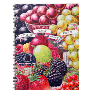Carnet Elégantes recettes de la famille des fruits Vintag