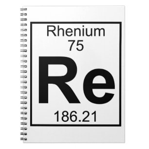 Carnet Élément 075 - Re - rhénium (plein)