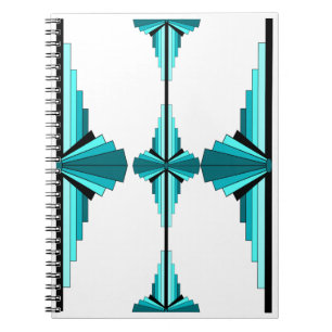 Carnet Éléments Art déco en vert turquoise