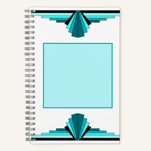 Carnet Éléments Art déco en vert turquoise