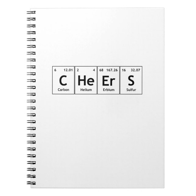Carnet Éléments de mots de Tableau périodique de chimie (Devant)