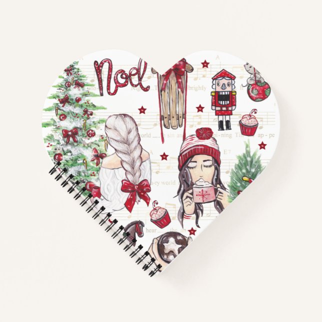 Carnet Éléments de Noël de l'Aquarelle rouge (Devant)