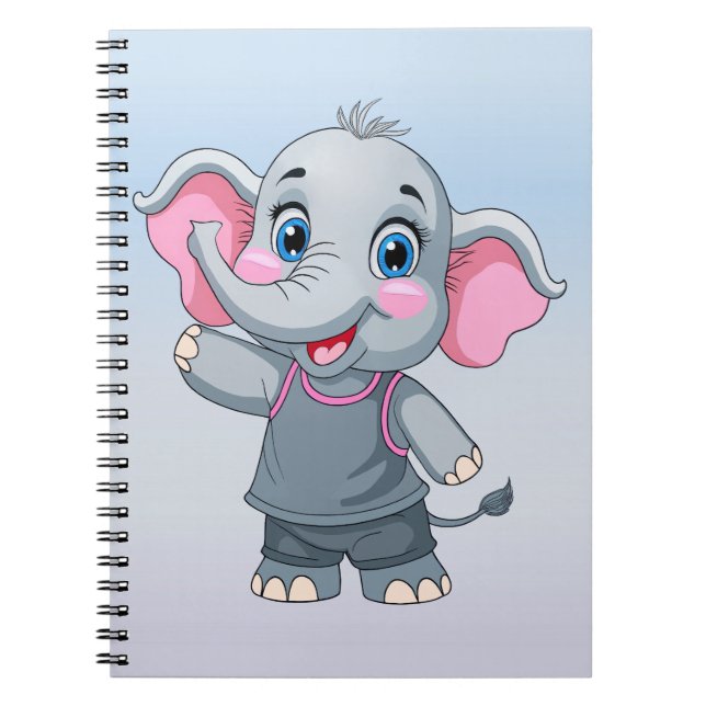 Carnet Eléphant Bébé mignon 6,5 x 8,75 pouces (Devant)