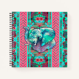 Carnet Eléphant Boho de la tribu des Monnaies et Coraux