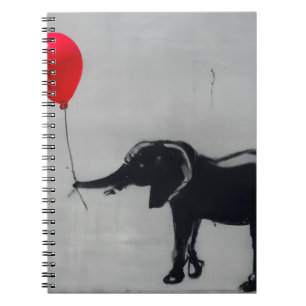 Carnet Elephant Graffiti Joueur avec Ballons Rouge Art