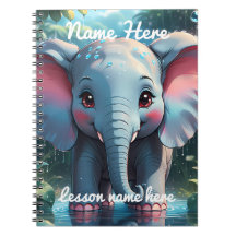 Éléphant Mignon Personnalisé sous la Pluie