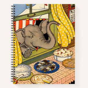 Carnet éléphant passant la tête par la fenêtre