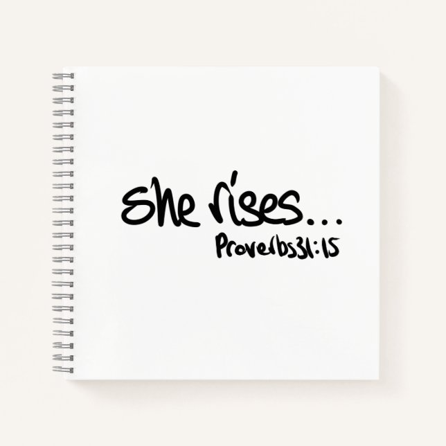Carnet Elle cite Proverbes 31 typographie chrétienne (Devant)